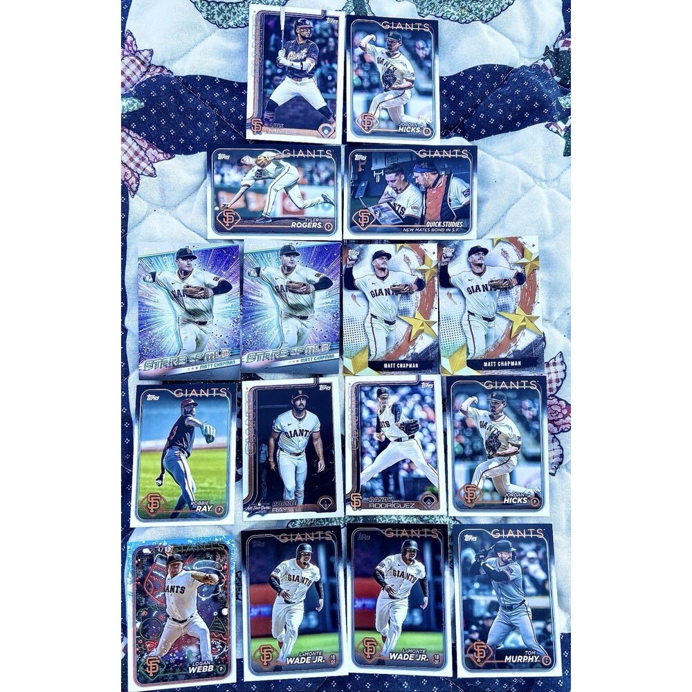 Topps SF Giants Lot (16) Webb Holiday Chapman Inserts Matos Hicks